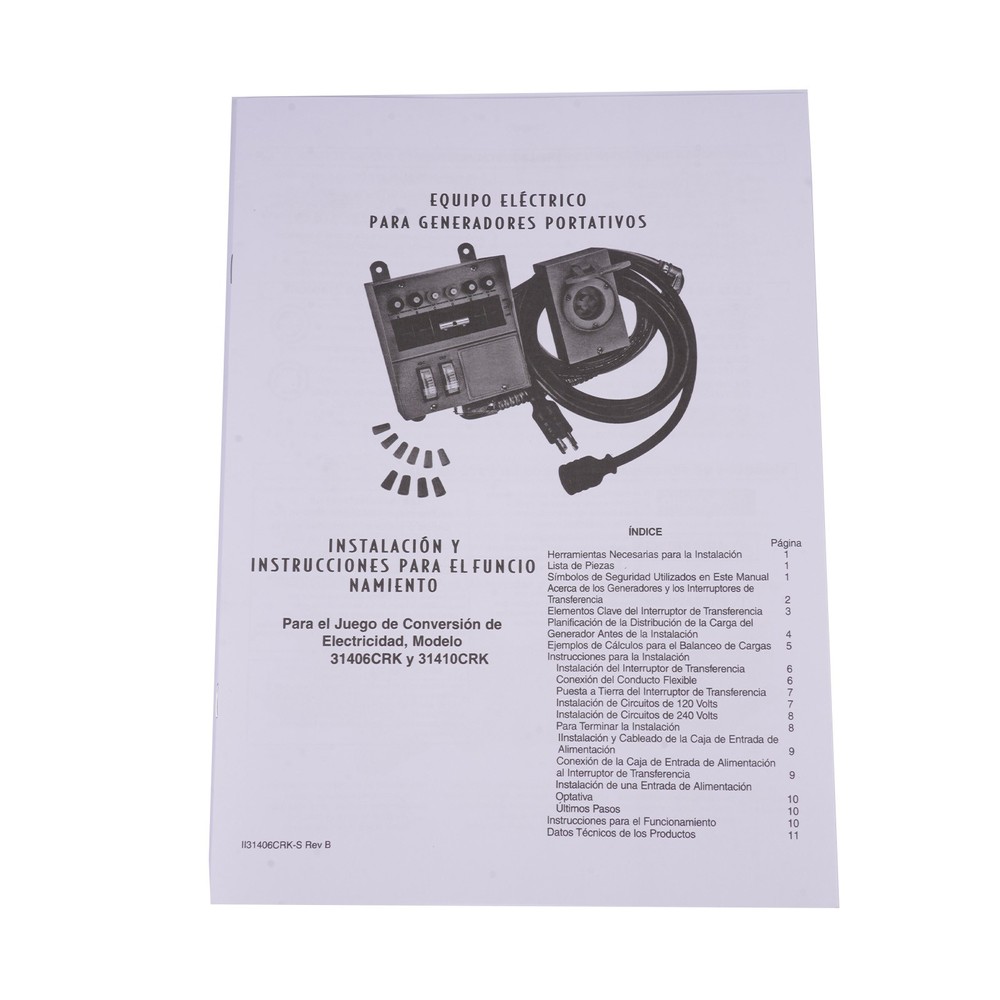Transfer Switch Kit 30 Amp 6-Circuit Pro/Tran for Generators 31406CWK