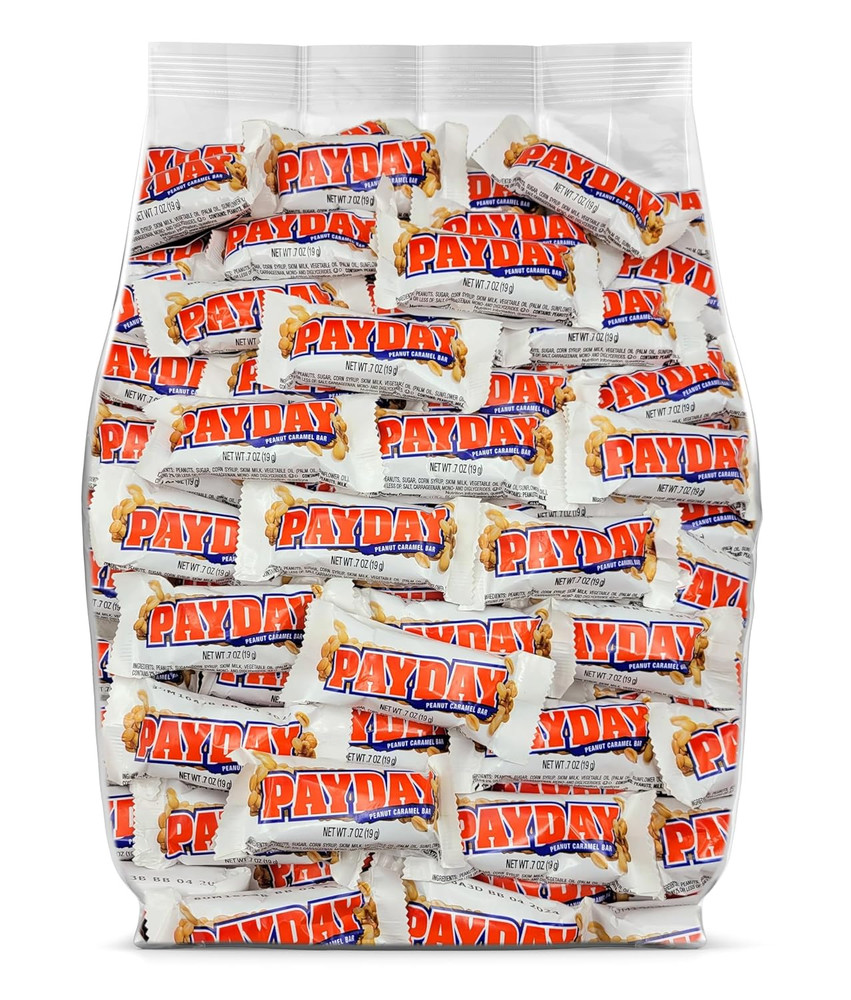 Payday Fun Size Candy Bars - 40 Individually Wrapped Candy Bars - Bulk Payday Pe