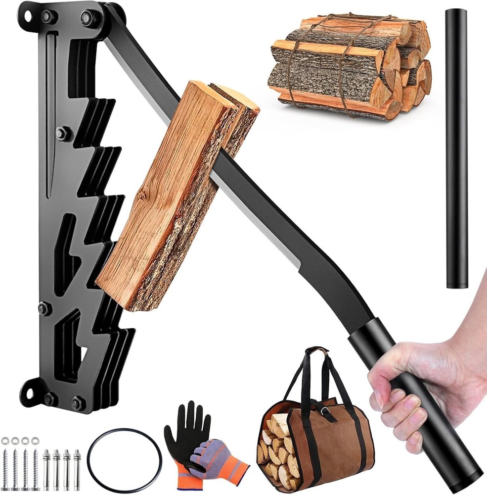 Wall Mounted Manual Firewood Kindling Splitter