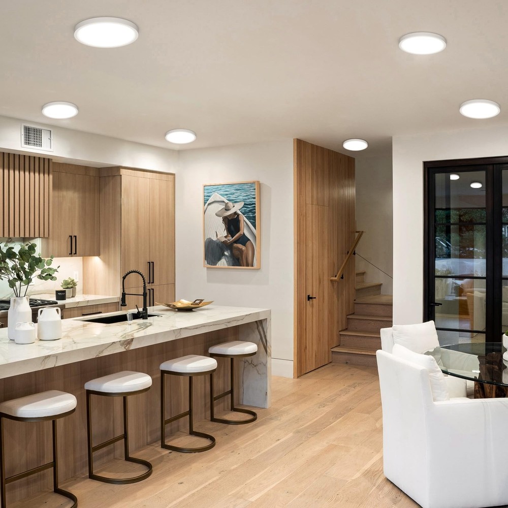 2PACK LED Flush Mount Ceiling Light Fixture, 7.5Inch-2Pack, White