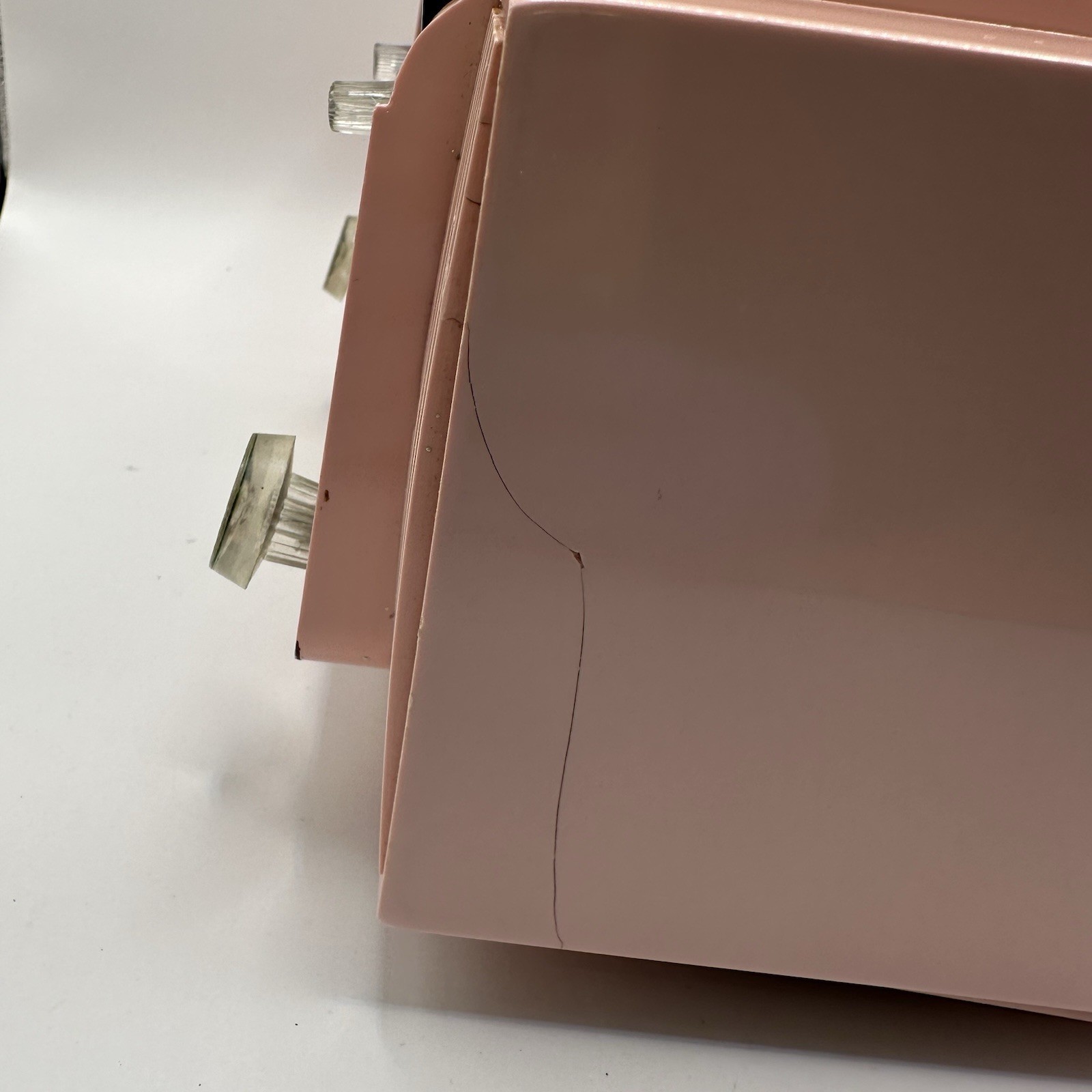 Vintage 1950s GE Pastel Pink Clock Radio Tube Alarm Clock Works MCM Mid-century