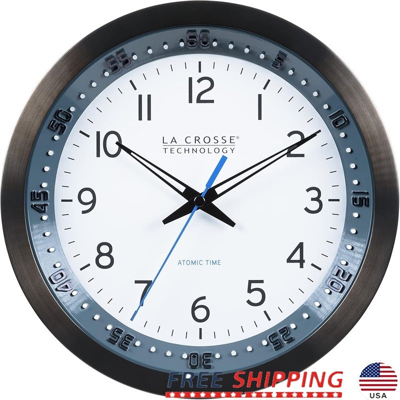 Automatic Atomic Wall Clock Accurate Time Multi Time Zone Easy Setup Indoor New