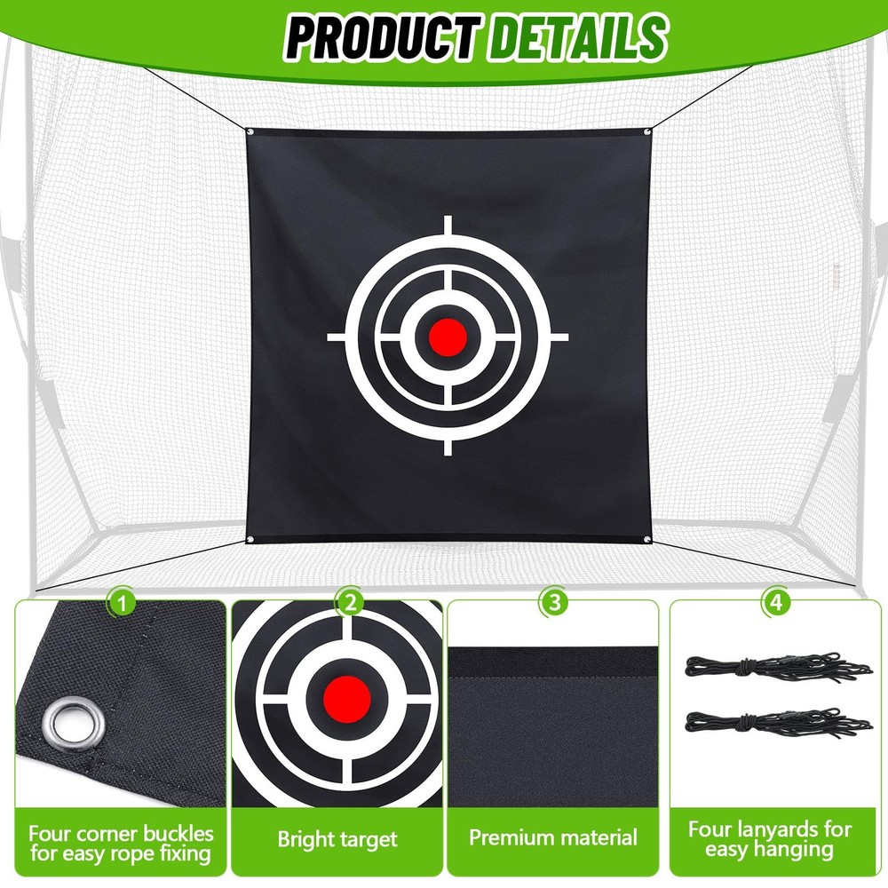 Golf Target Cloth for Net Golf Hitting Net Target with 4 Straps for Practice ...