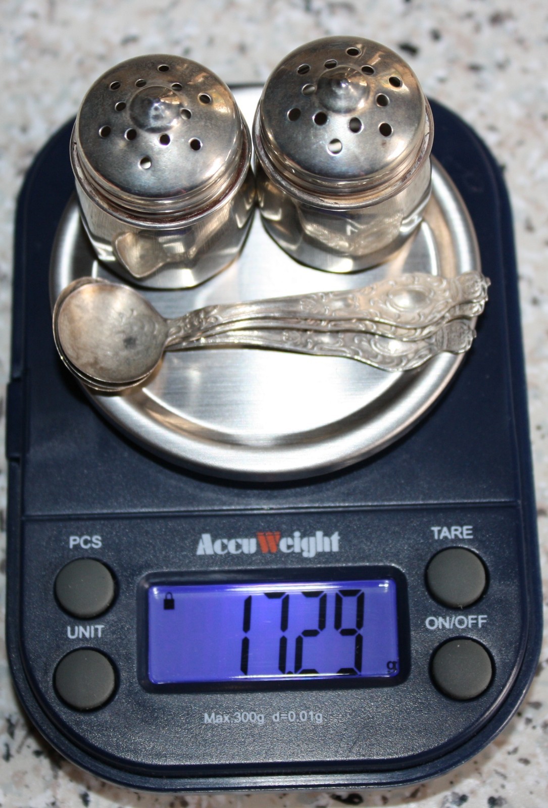 Vintage 3 Sterling Silver Salt Cellar Dipping Spoons/Mini Salt Pepper Shakers