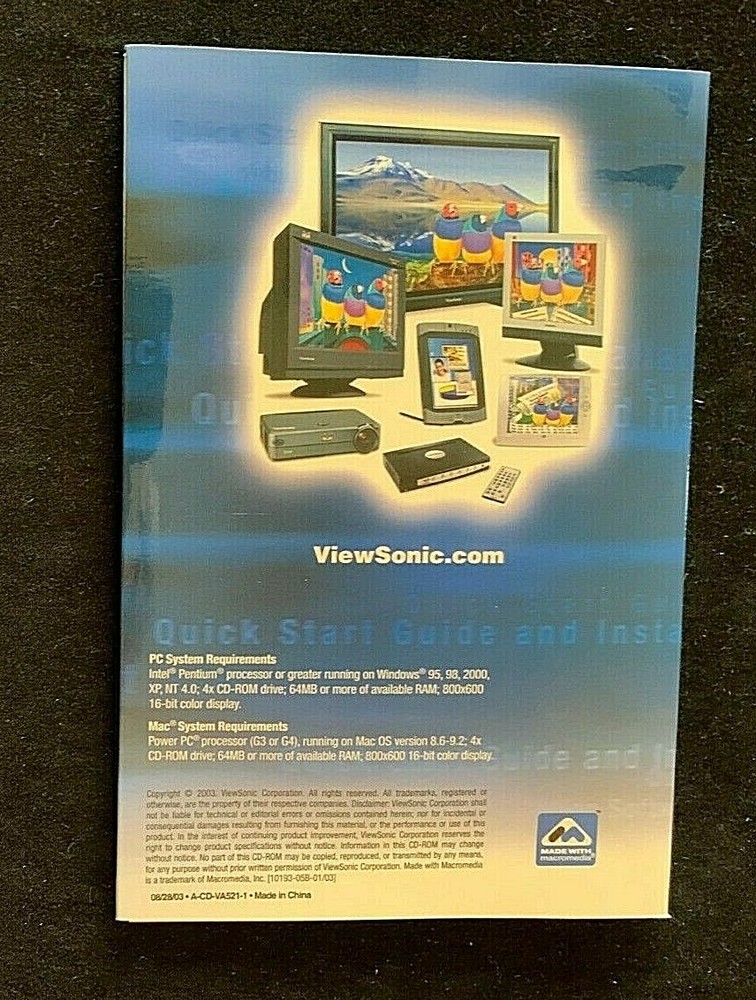 ViewSonic Wizard | VA52 LCD Display | Install Software | PC & Mac Systems