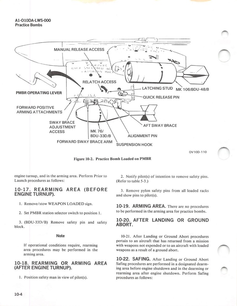 OV-10D 1992 Airborne Weapons/Stores Loading Manual Flight Manual - CD