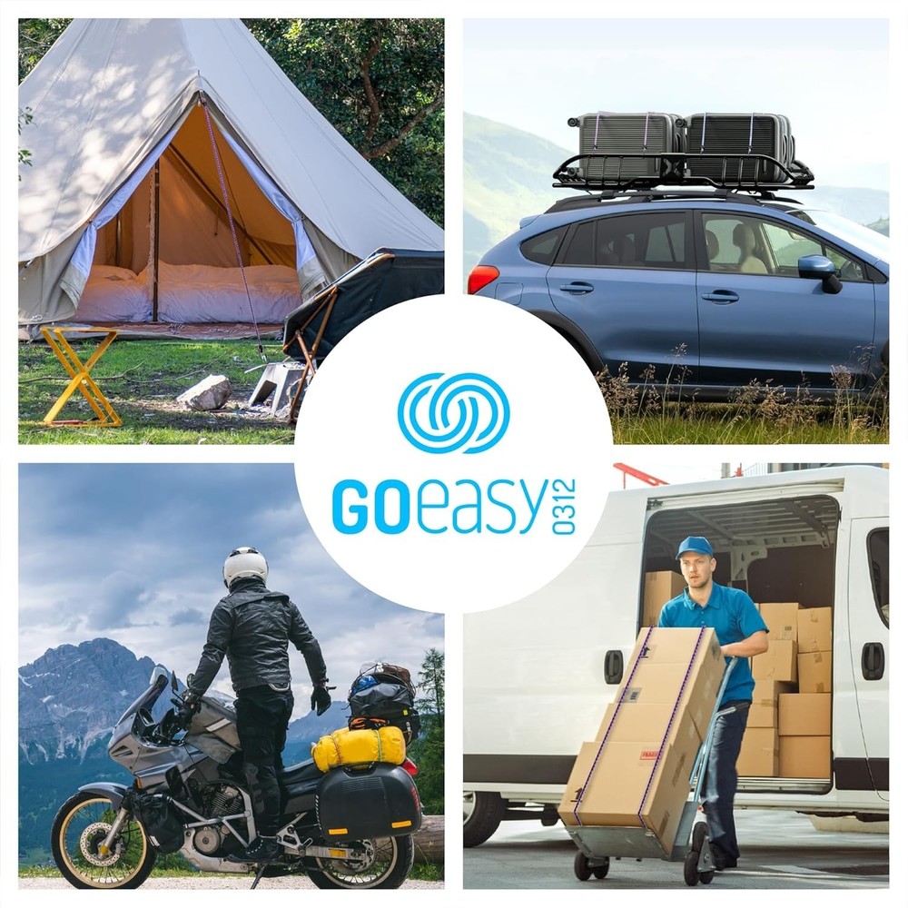 Durable 20-Piece Multicolor Bungee Cord Bundle with Hooks - Maximum Load 50kg