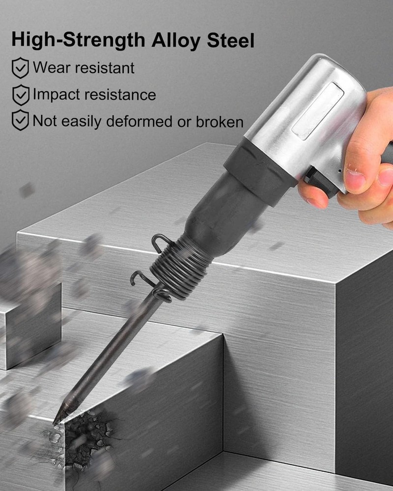 Scraper 350mm 14" & 450mm 17" Long Air Pneumatic Hammer Chisel Bits with Roun...