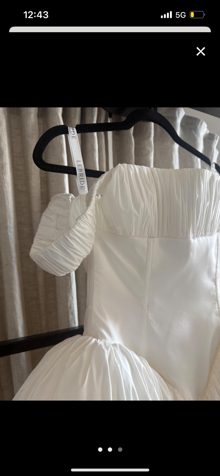 Off-the-Shoulder Taffeta Wedding Dress: Handmade Minimalist Bridal Gown