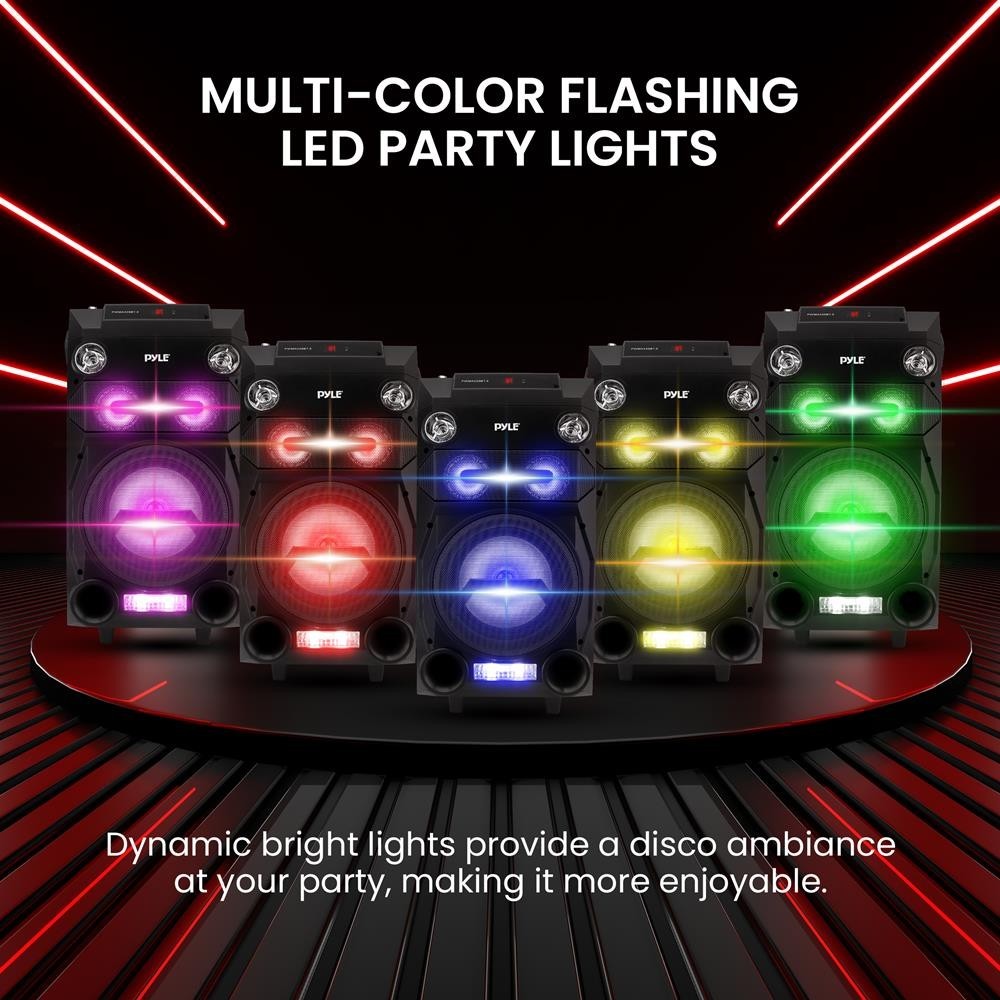 Pyle Portable Bluetooth Karaoke Speaker System-Built-in Rechargeable Battery