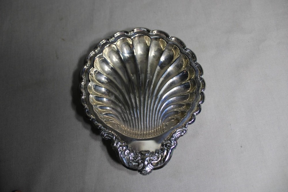 2 Silver Plated TRINKETS DISHES (1 With A Butterfly Pattern, 1 Shell Shaped)
