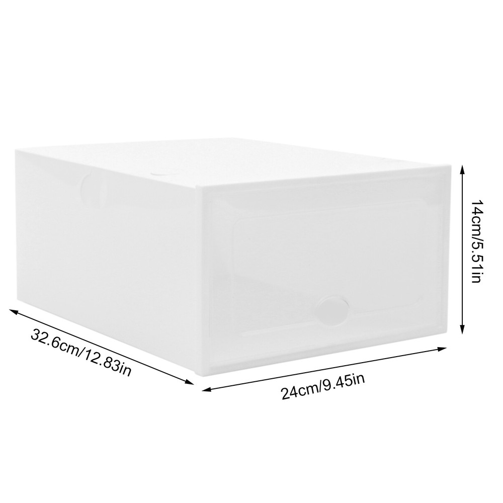 20pcs Shoe Storage Box Stackable Durable Plastic Sneaker Display Case Organizer