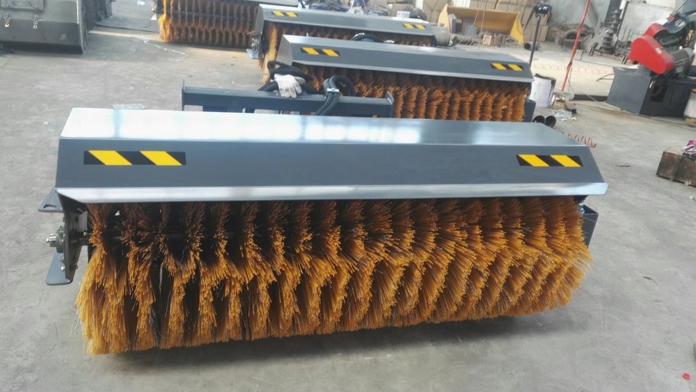 72" Broom Sweeper Hydraulic Rotary Angle Iron Skid Steer Quick Attachment