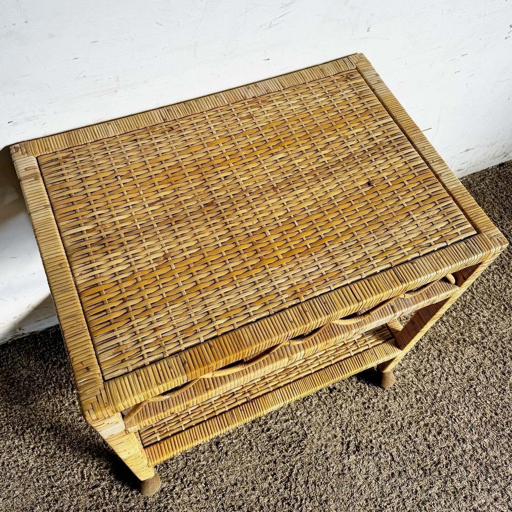 Boho Chic Wicker Two Tier Cart