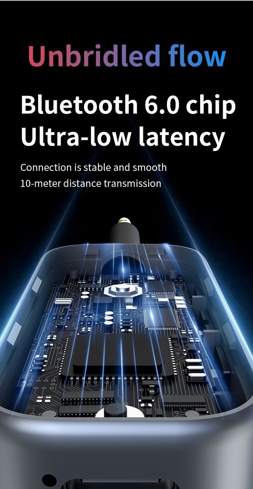 Bluetooth-Compatible 6.0 2-In-1 Transmitter/Receiver 3.5MM AUX Car Audio Player