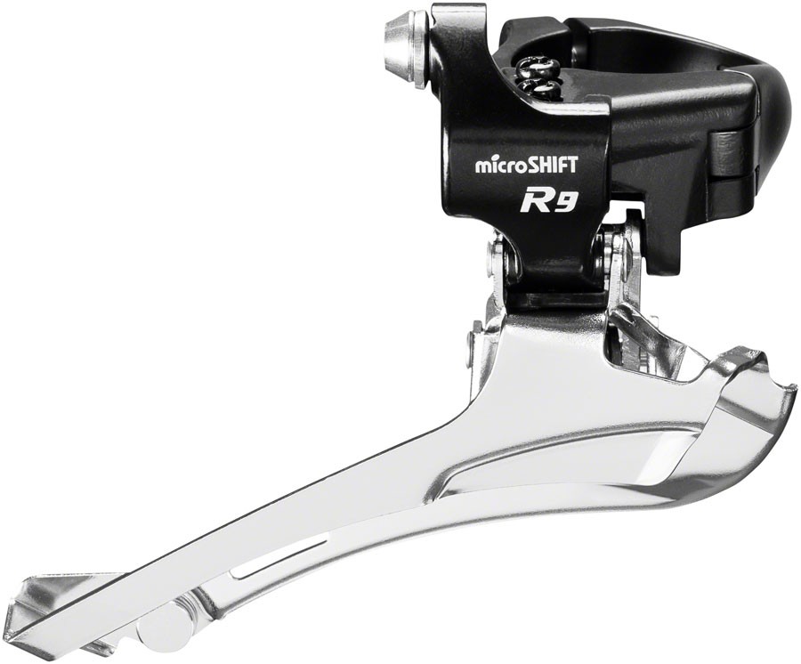 microSHIFT R9-B Double Front Derailleur - 9-Speed, Double, 46-52t Max, Band Clam