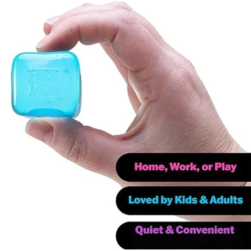 Nee Doh Nice Cube - Super Solid Squish (Blue) - Brand New- Toy Gift*US