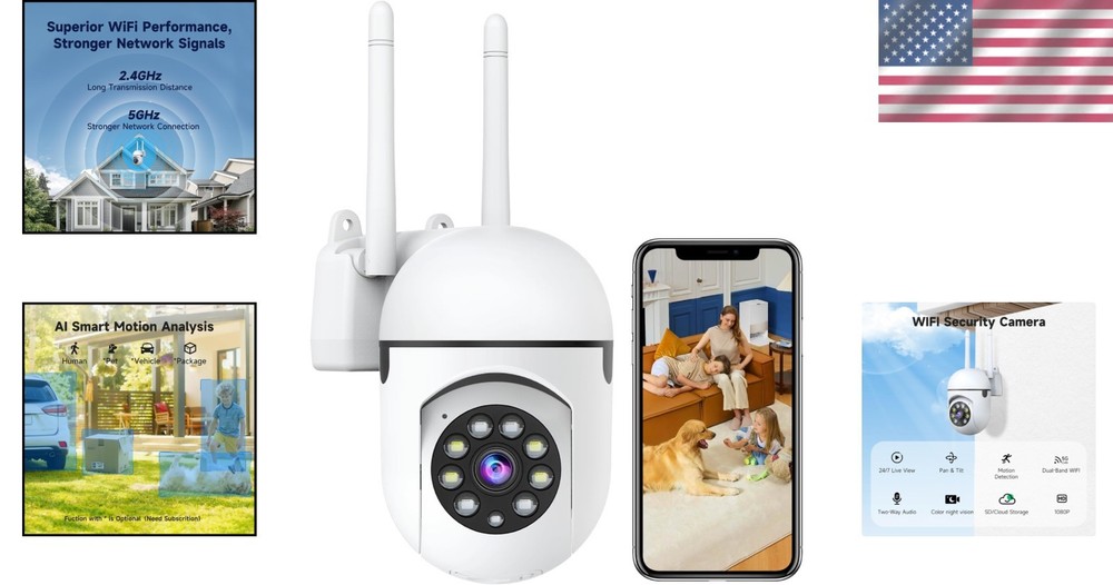 AI Motion Detection Surveillance Camera - Indoor/Outdoor & Cloud Storage
