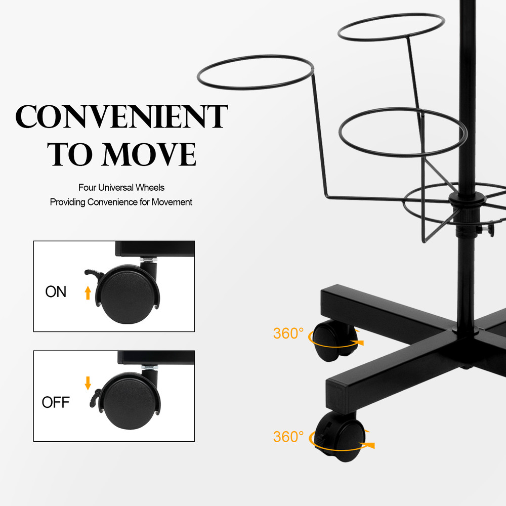 7-Layer Hats Cap Rotating Hanger Rack Height Adjustable Coat Hat Display Stand