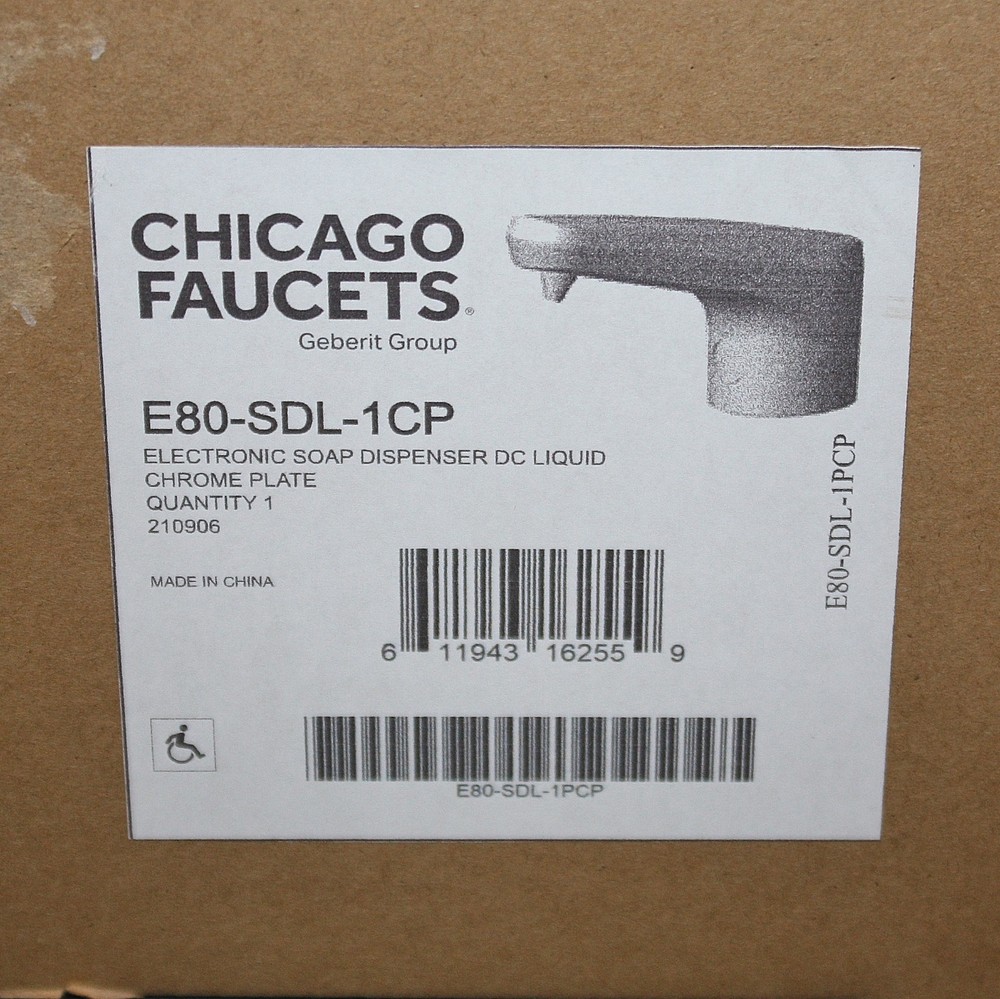 Chicago Faucets Electronic Sensor Liquid Soap Dispenser E80-SDL-1CP, E-Tronic 80