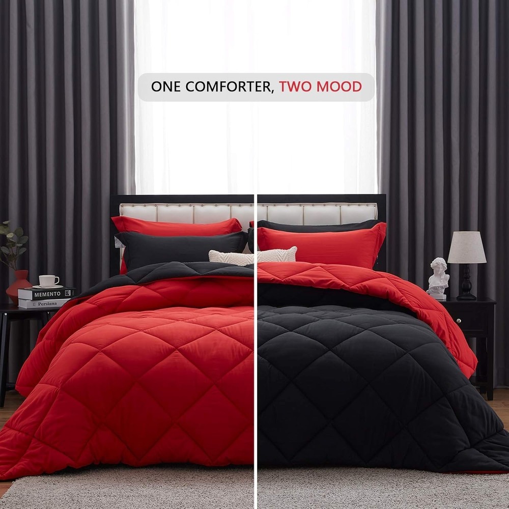 Luxurious Microfiber King Comforter Set - Reversible, Machine Washable Elegance