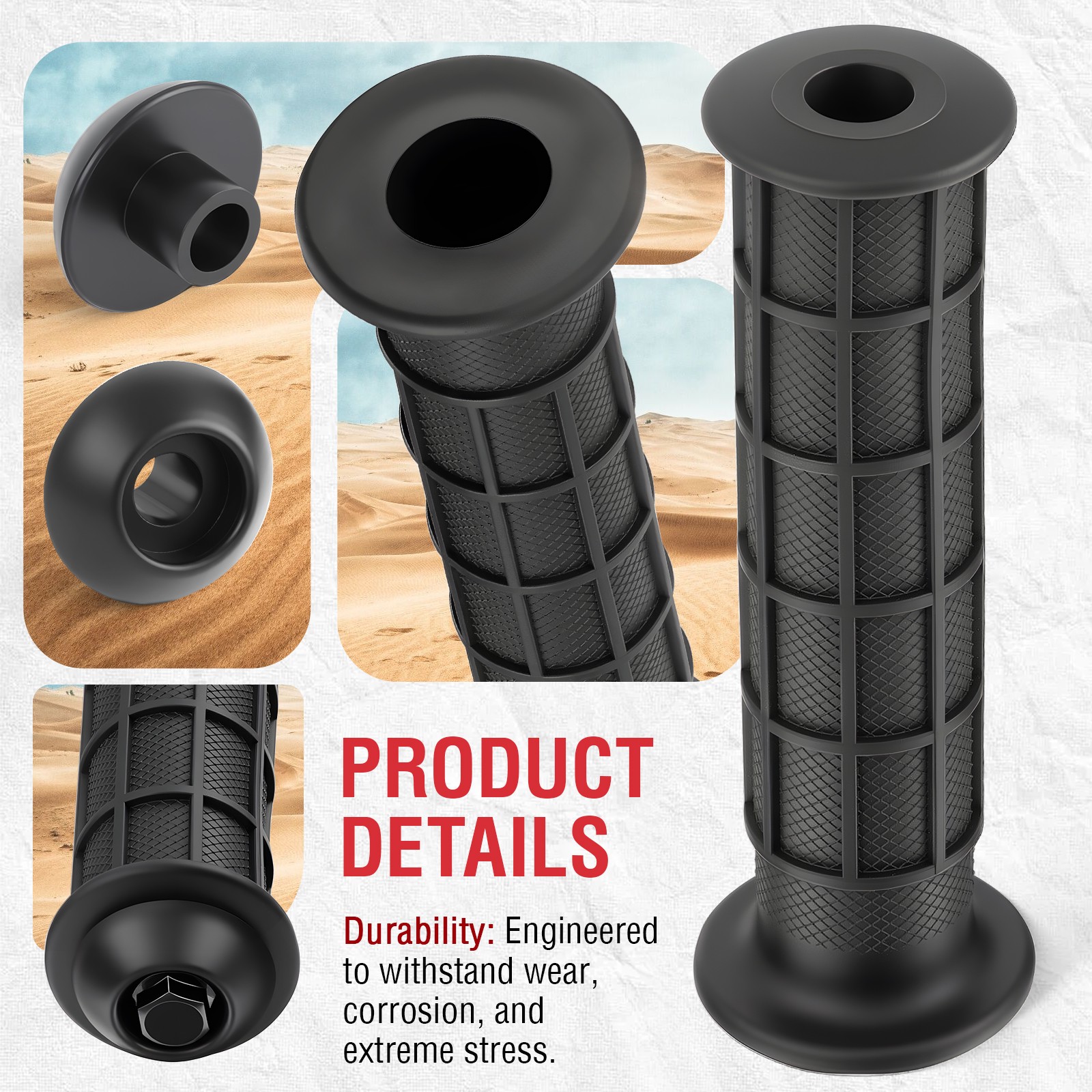 2 Handle Grip & Handle Bar End Guard w/ Screw for Honda FourTrax 125 250 300 350