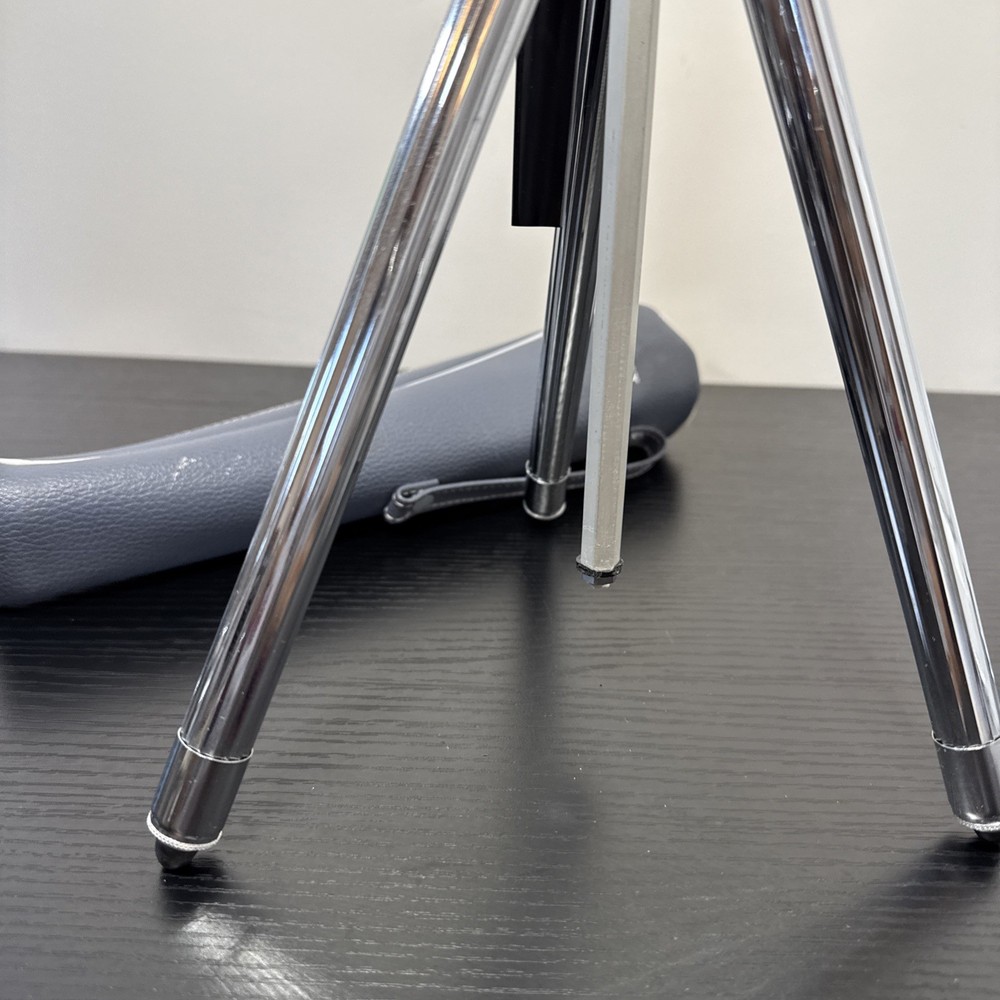 VINTAGE SUNSET CHROME CAMERA TRIPOD WITH TELESCOPING LEGS & SUNSET CASE