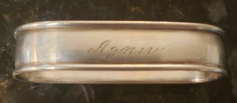 Vintage Watrous Sterling Silver Napkin Ring "Azniv" name engraving