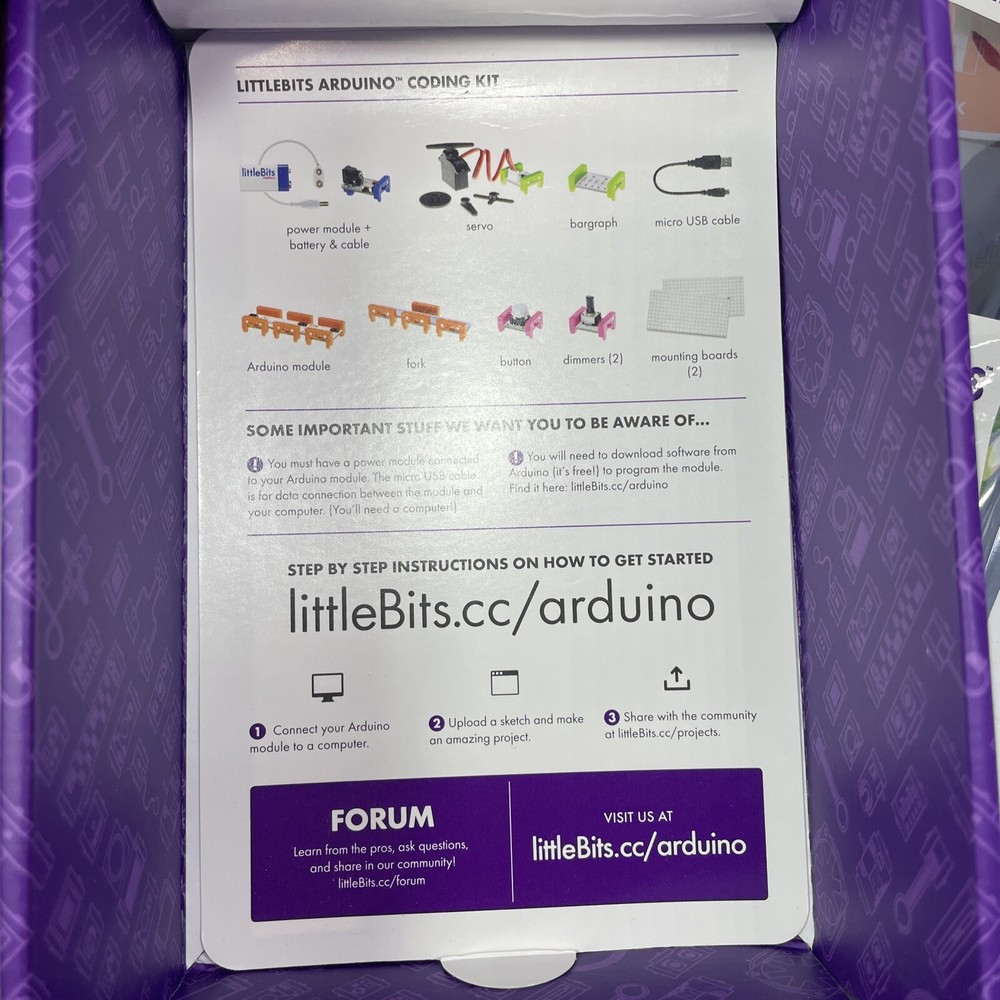 Little Bits Arduino Coding Kit 8 Modules | NEW OPEN BOX COMPLETE!