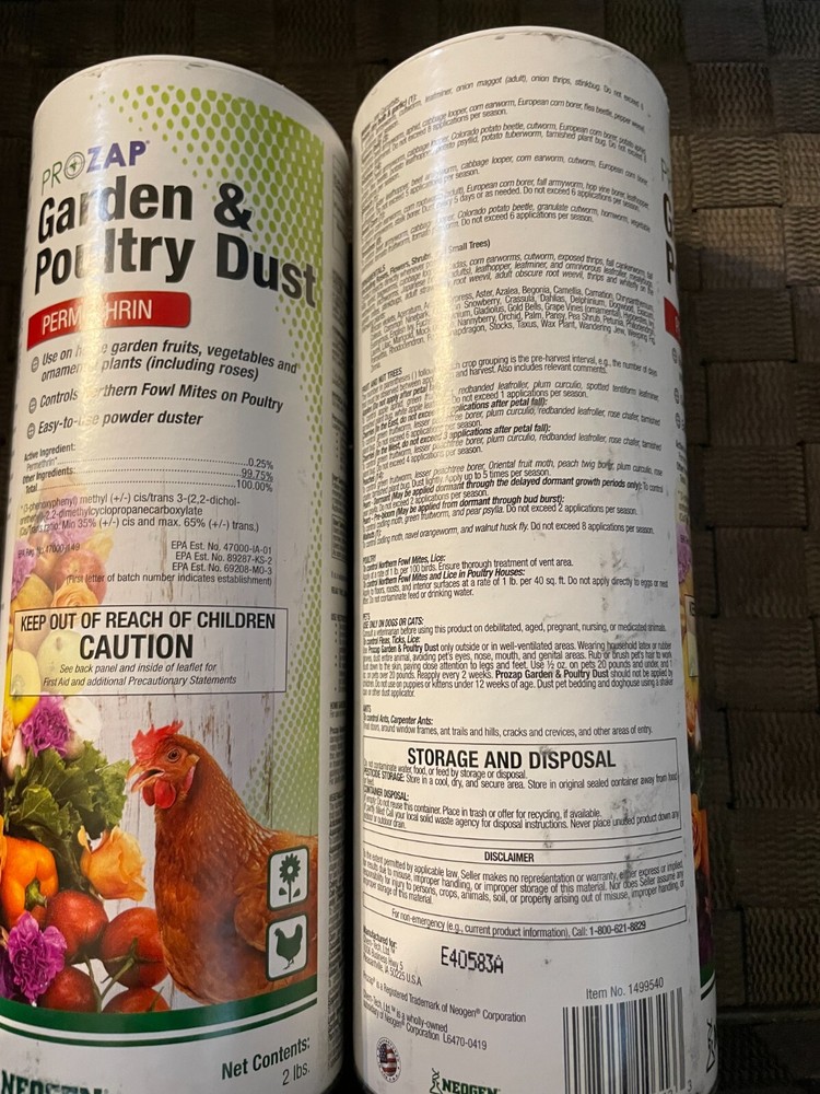 2 pack Prozap Garden & Poultry Dust - 2 Pound Container each