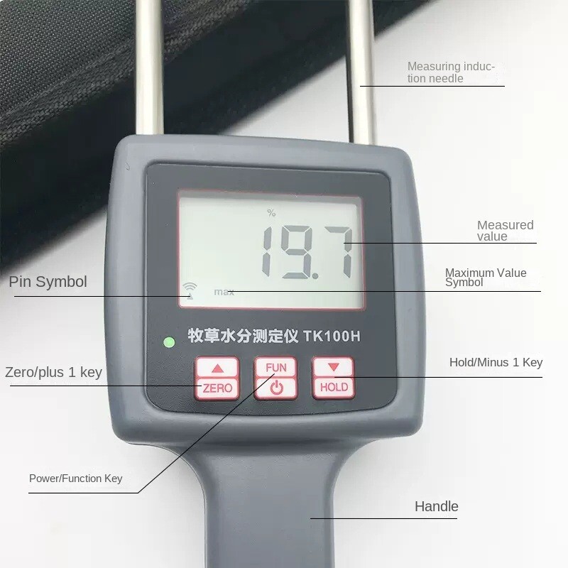 Moisture Meter ABS Housing Digital Displayed Hand-held Moisture Tester