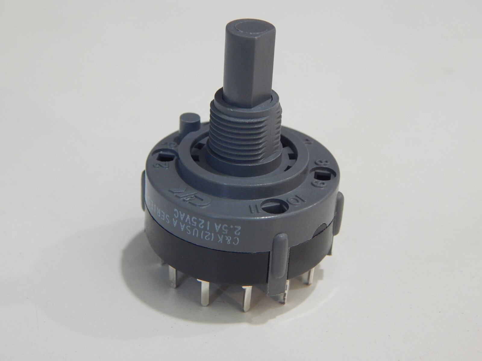 C&K A10003RNCQ 1 POLE 12 POSITION 12 THROW ROTARY SWITCH NO - NC SP12T 2.5A 125V