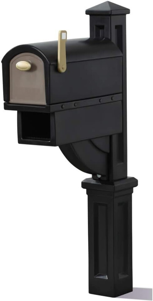 Mailmaster Hudson Mailbox & Post, Weather Resistant, Large Outdoor Mailboxes,...