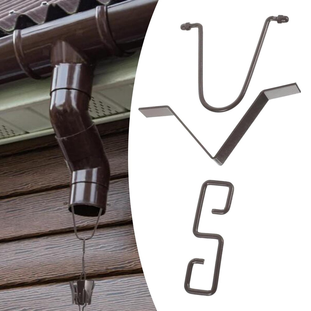 Rain Chain Hooks Outside Hardware Sturdy Rain Chain Cup Hook Iron Connector
