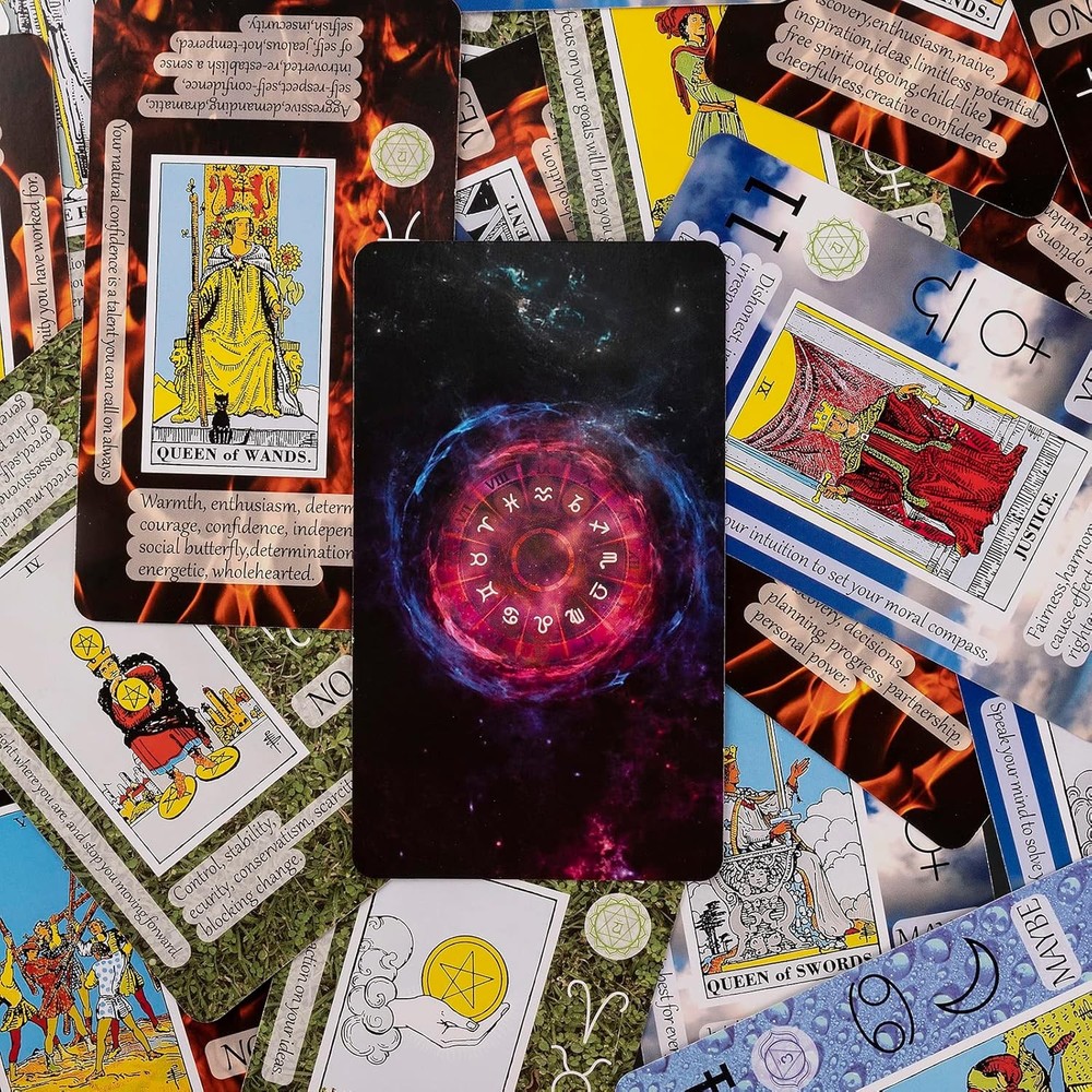 Tarot Cards with Meanings on Them, Learning Set for Beginner,...