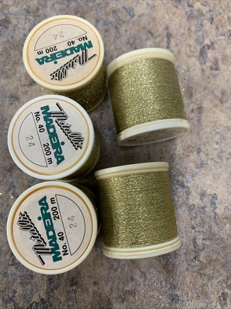 5 Spools MADEIRA Metallic Polyester Embroidery Threads 200M, #24