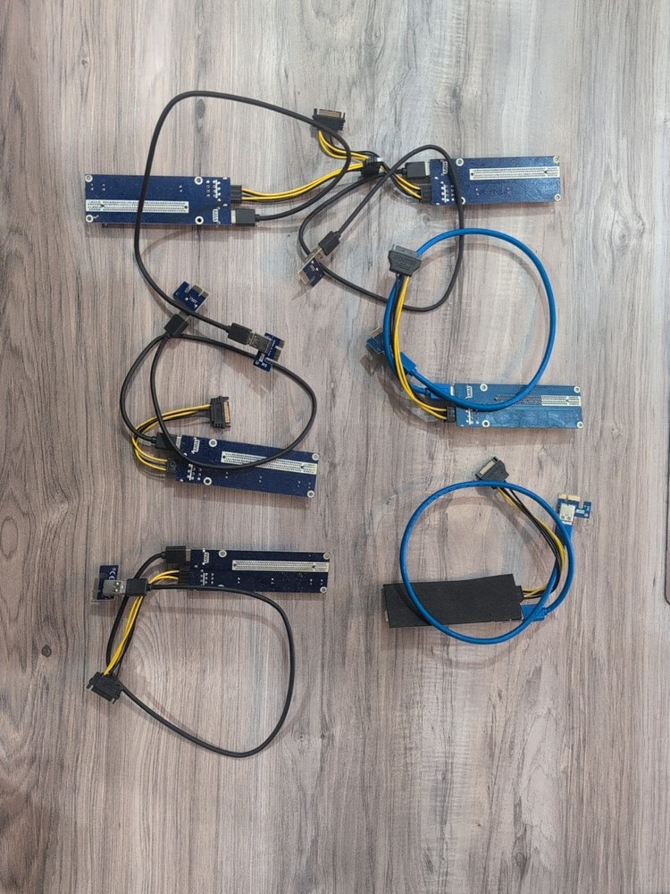 PCI-E 1x to 16x Powered USB 3.0 Crypto Mining GPU Riser Extender Adapter 6 Piece