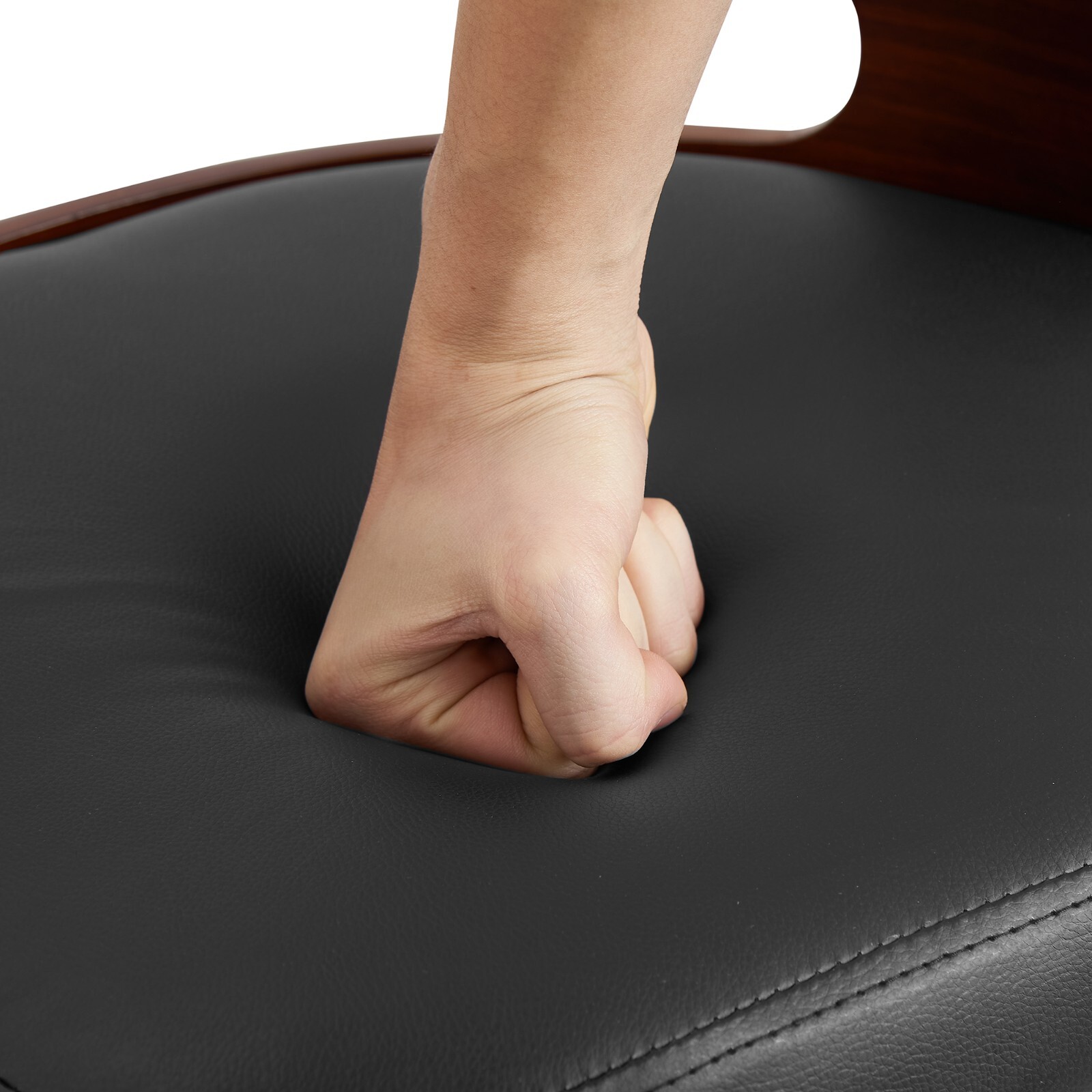 Bar Stools Set of 2 PU Leather Cushion Seat Adjustable Height Swivel Bar Chairs