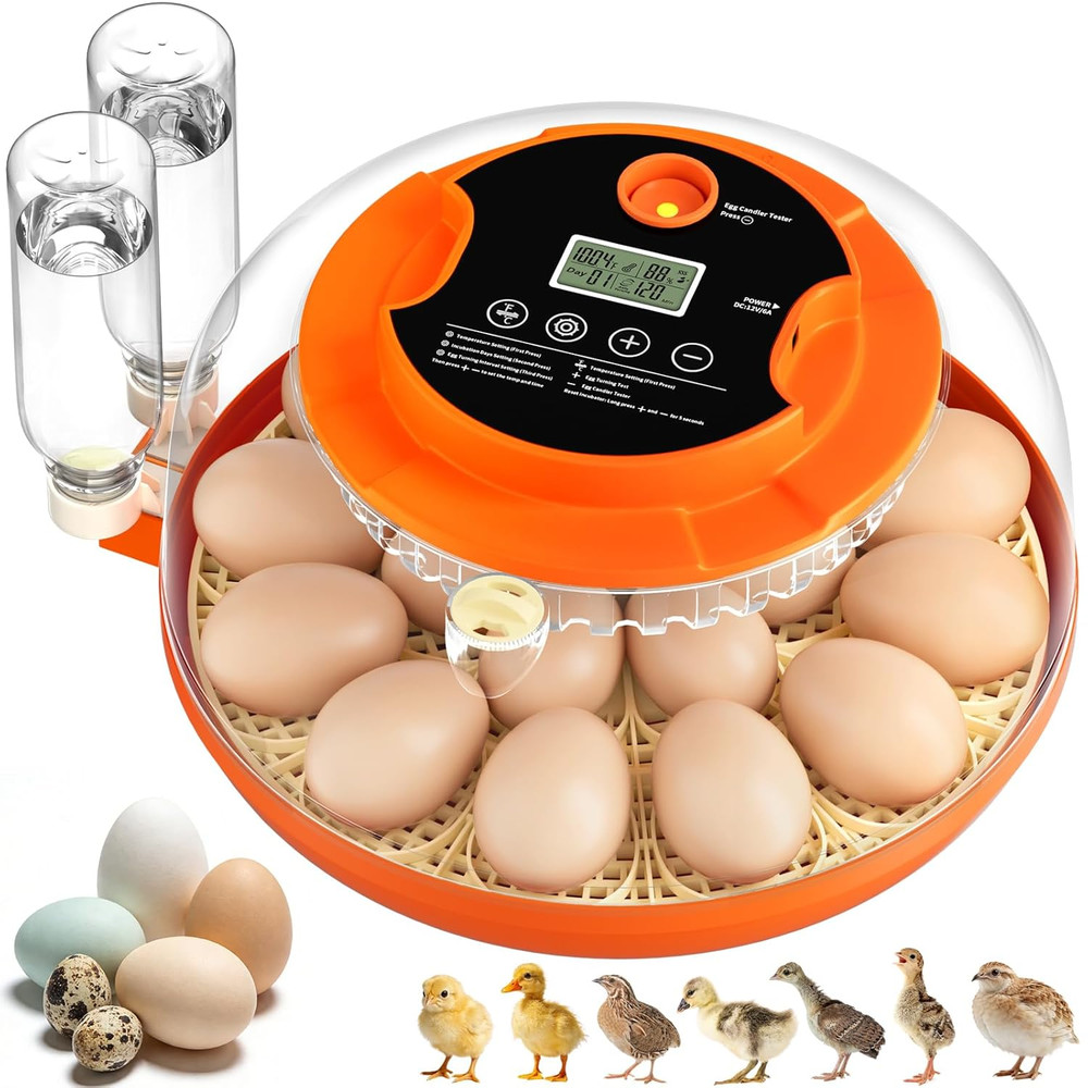 18 Egg Incubators for Hatching Eggs, Automatic Egg Turning and Humidity Control
