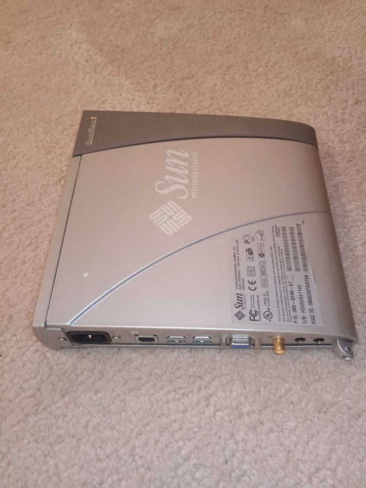 VINTAGE SUN MICROSYSTEMS SUNRAY 1 THIN CLIENT NETWORK TERMINAL COMPUTER RARE