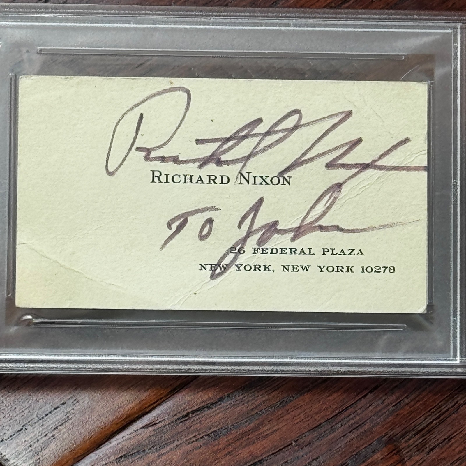 RICHARD NIXON * PSA * Autograph Personal NIXON BUSINESS CARD Signed
