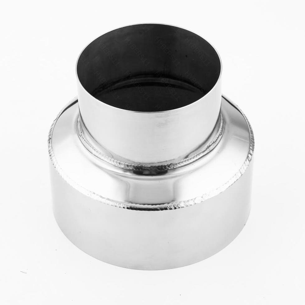 Polished 304 Stainless Steel Stove Chimney Pipe Adapter 4" OD to 6" OD 5" Long