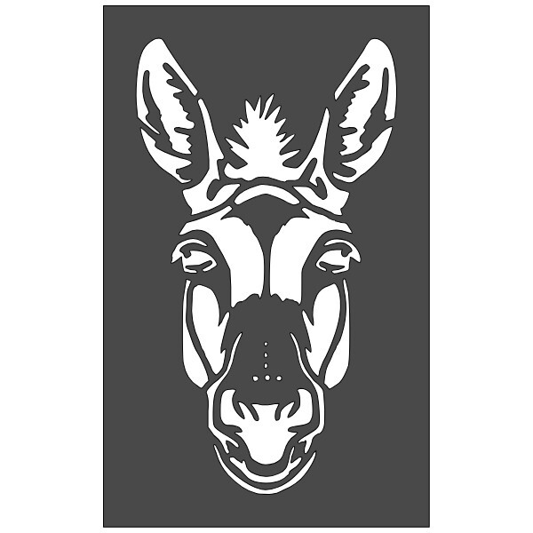 5"x8" Clear Plastic Stencil - Donkey Mule (SC840)*****