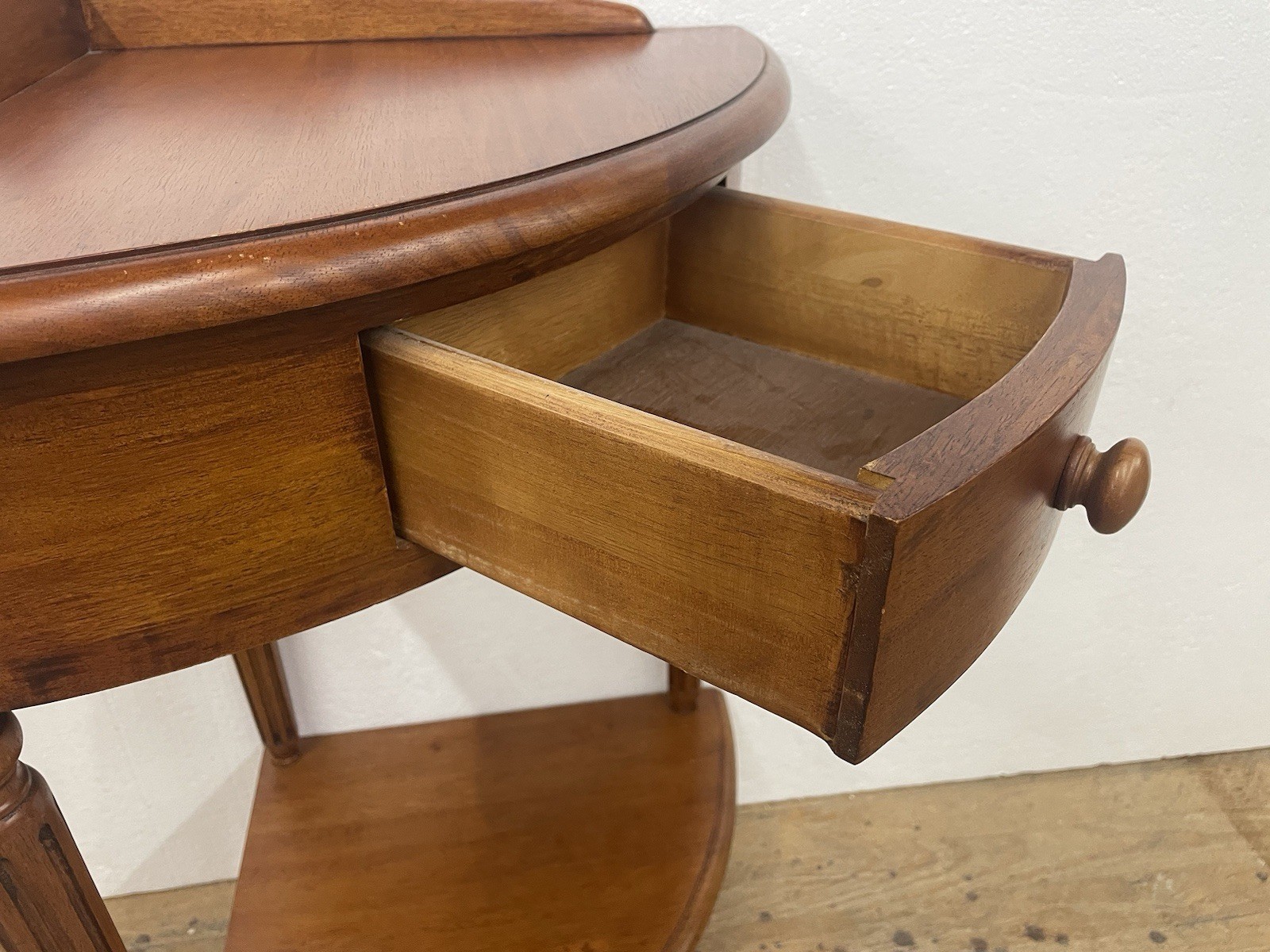 Corner Stand w Shelf, Drawer Sheraton Style Accent Table