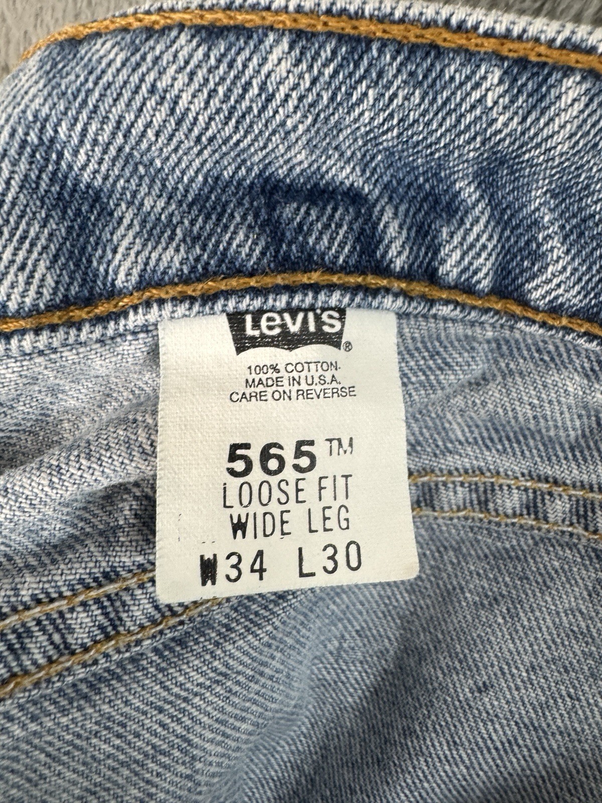 Vintage 1991 Levis 565 Jeans Wide Leg Loose Fit 33x30 Made in USA FREE SHIPPING