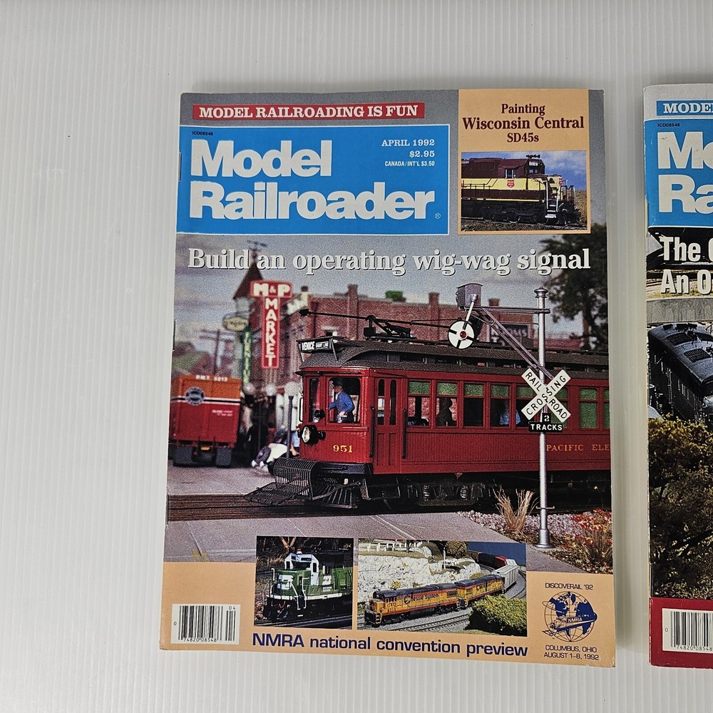 Model Railroader Train Magazines, April 1992 & October 1992