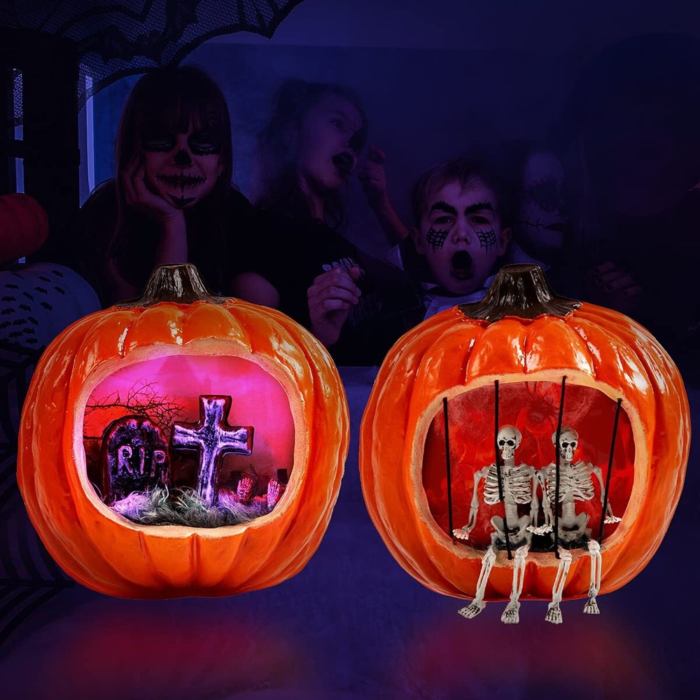 Joyin Pumpkin Wall Decor w/Light 2 Pack , Plastic