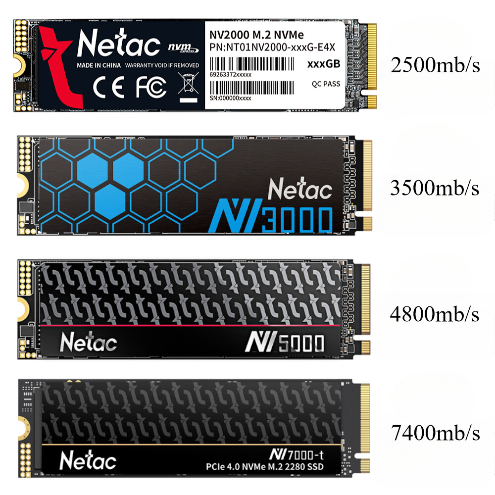 Netac 4TB 2TB 1TB 500GB M.2 PCIe SSD 2280 NVMe Internal Solid State Drive lot