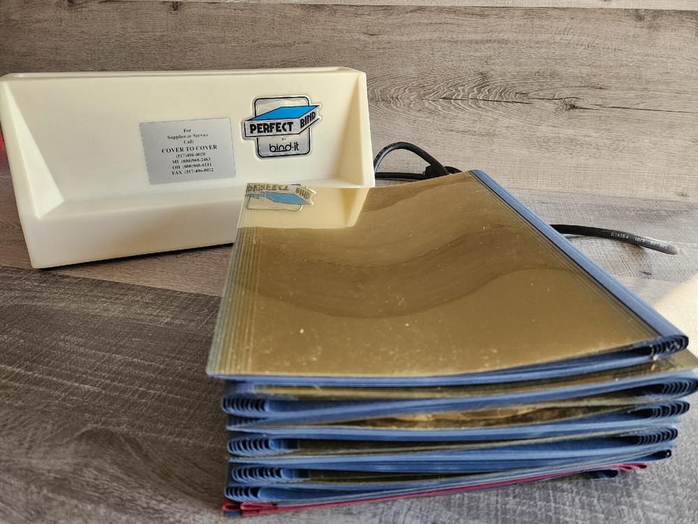 Bind-It CMPB 11 Thermal Binding Machine + Binders Perfect Bind Vintage Office