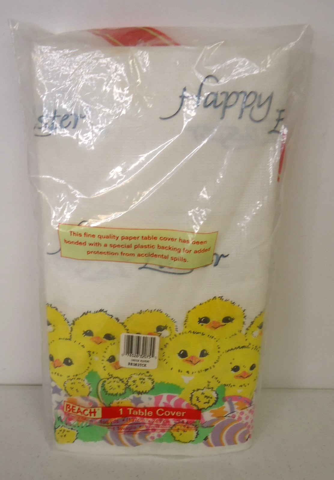 Vintage Beach Easter Chicks and Easter Eggs Paper Tablecloth 54 x 96